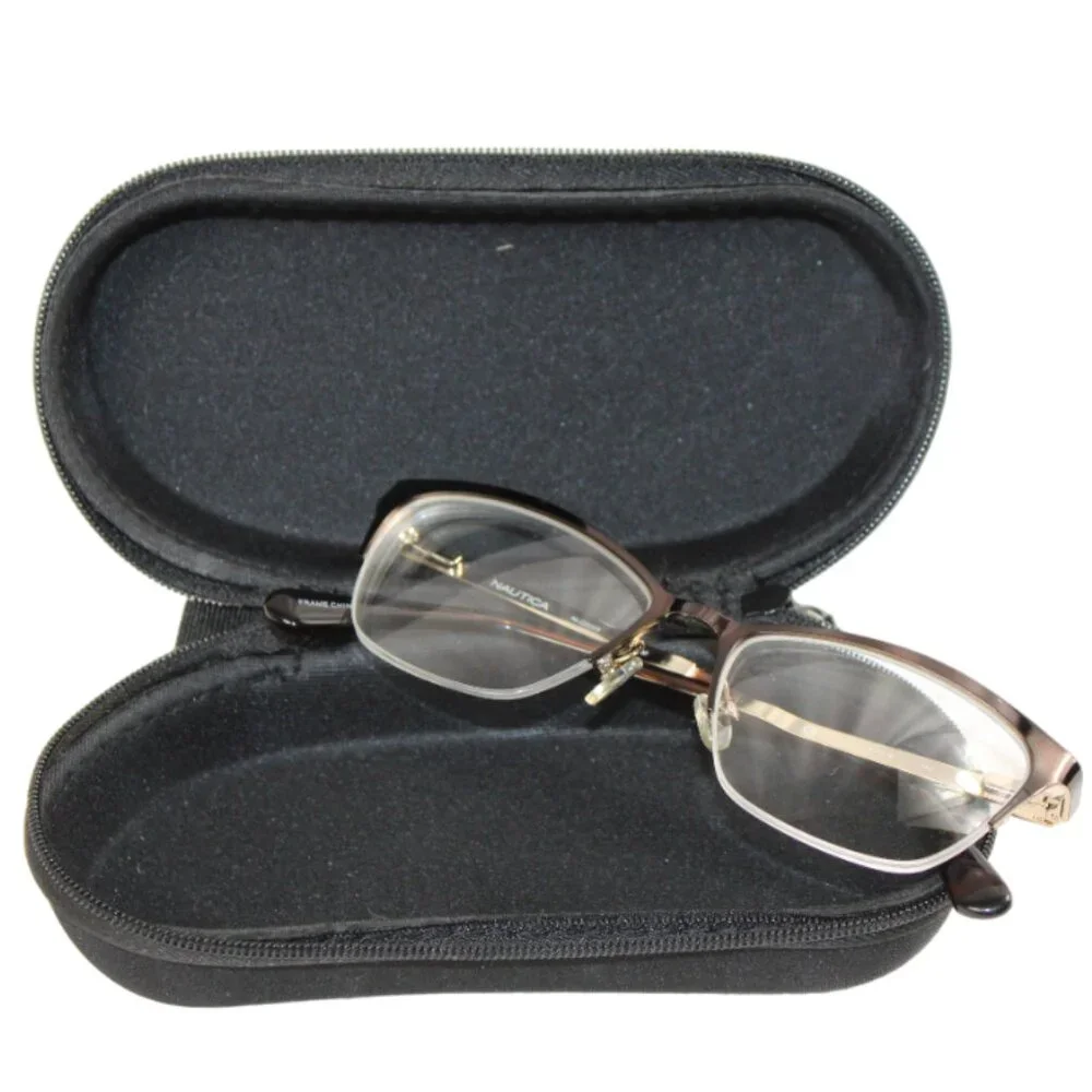 Nautica NLO5009 Brown Oversized Cat Eye Eyeglass Frames - Picture 4 of 9